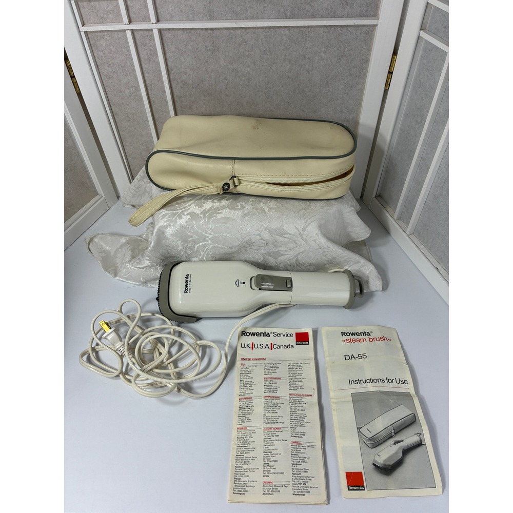 VTG Rowenta DA-55 Steam Brush Handheld Garment Steamer West Germany Case Manual